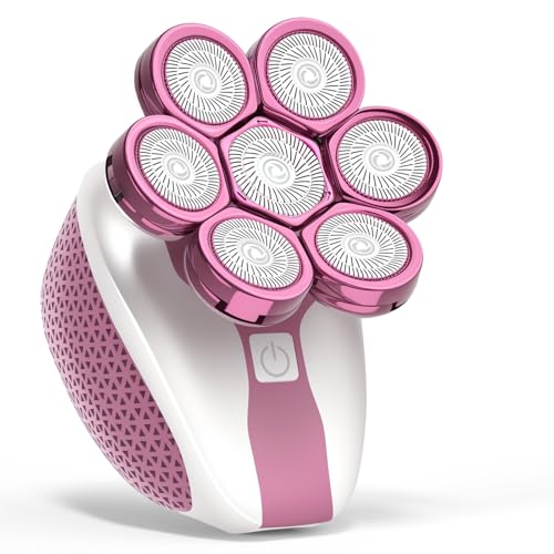 7D Head Shavers for Bald Men,Electric shavers for Men with LED Display, Head Shavers for Men Wet&Dry, Professional 5-in-1 Electric Head Shaver Grooming Kit for Hair/Face/Beard£¨Pink£©