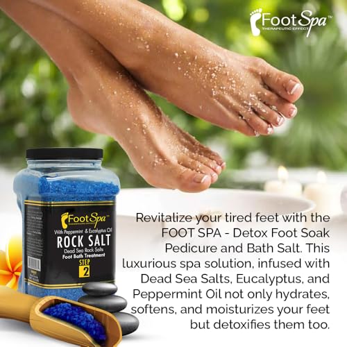 Detox Foot Soak Pedicure and Bath Salt, 128 Oz - Made with Dead Sea Salts, Eucalyptus and Peppermint Oil - Hydrates, Softens and Moisturizes