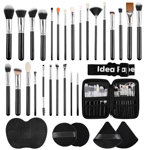 Makeup Brushes 32 Pcs Makeup Kit, Travel makeup brush set, Portable makeup brush set£¬Multi-functional Makeup Tool Set with Makeup Brush Foundation Brush Make up Brushes Set (LH32, Count, 32)