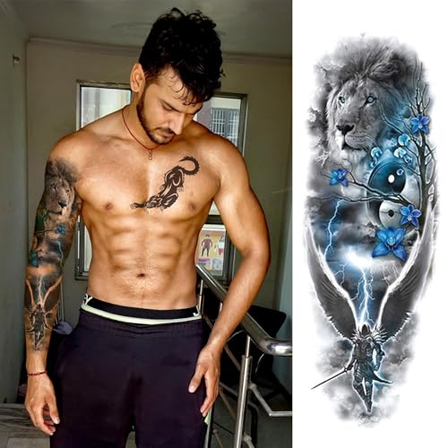 Aresvns Temporary Tattoos for Men and Women,Waterproof and Long Lasting Sleeve Tattoos for Adults, Full Arm Fake Tattoos for BBQ Pool Beach Party