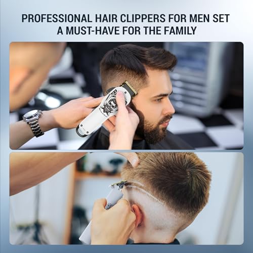 BESTBOMG¢ç Hair Clippers & Trimmer Ceramic T-Blade Cordless Haircut Sets Rechargeable 2000mAh/1200mAh with 10 Guide Combs & for Men/Father/Husband/Boyfriend