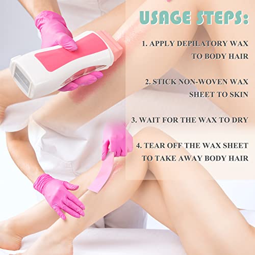 1000 Pieces Pink Non Woven Wax Strips Bulk for All Skin Types Facial and Body Hair Removal Epilating Wax Paper Strip for Women Leg, Chest, Back, Intimate Area And Face