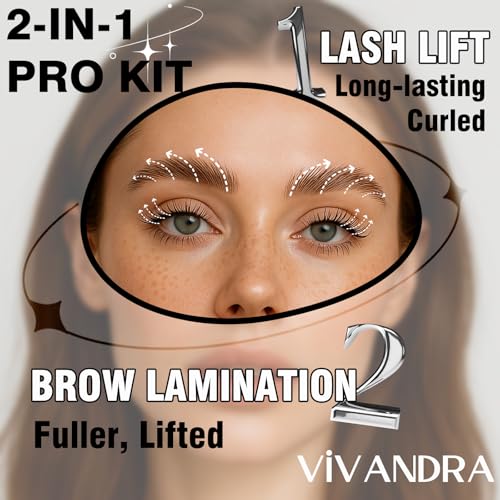 2-IN-1 Lash Lift & Brow Lamination Kit ? Professional Kit for Fuller Brows & Long-Lasting Curled Lashes, Salon-Quality Eyelash Lift & Eyebrow Lamination DIY at Home with Easy Instructions