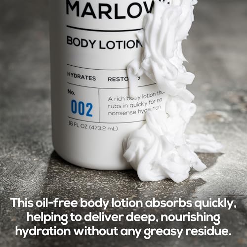 MARLOWE. Men's Body Lotion & Beard Oil Bundle ? Hydrating Moisturizer with Aloe Vera + Conditioning Softener with Natural Oils