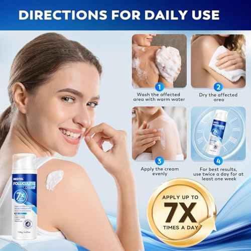 Folliculitis Treatment Cream, 7X Fast-Acting Antibacterial Ointment for Scalp, Face & Body, Relieves Itching, Redness & Bumps, Intensive Skin Therapy ? 120g