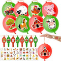 72 PCS Farm Party Favors ? 48 Pre-Cut Temporary Tattoos & 24 Farm Punch Balloons Themed Birthday Party Decorations Supplies Favors Gifts, Goodie Bag Fillers, Classroom Rewards for Boys and Girls