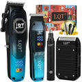 Professional Hair Clippers for Men, Cordless Beard Trimmer Kit with Nose Trimmer & LED Display - Electric Shaver & Haircut Machine for Barbers