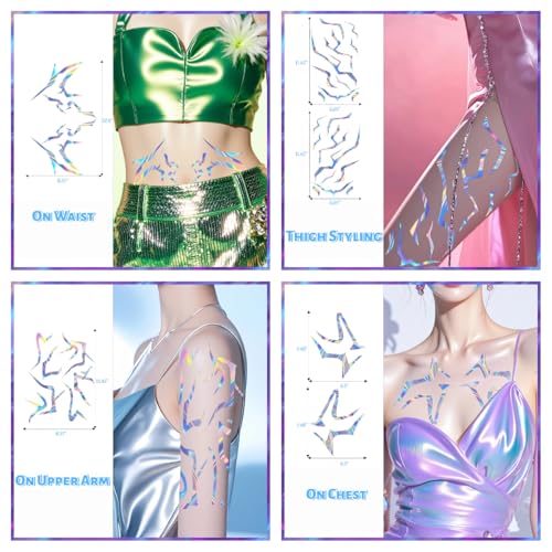 8 Sheets Temporary Tattoo Sticker Set, Hunter Pop Singer Full Body Waterproof Fantasy Body Art Transfer-Colorful
