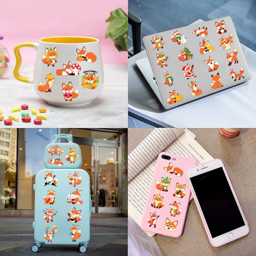 96 PCS Funny Fox Pre-Cut Temporary Tattoos for Kids | Super Cute Themed Birthday Party Favors, Supplies, Decorations, Jungle Animal Fake Tattoo Stickers, School Rewards Prizes & Gifts For Boys & Girls