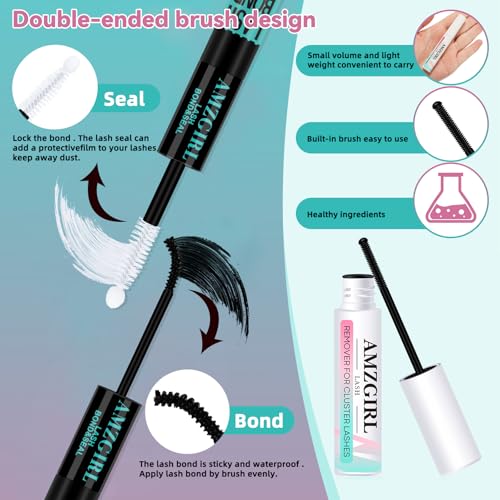 Lash Clusters Kit 144pcs Wispy Eyelash Extensions Kit 3 Styles Eyelash Clusters Individual Lashes Extension Kit with Lash Bond and Seal, Remover, Lash Tweezers DIY at Home(ASA,C-Mix8-16mm Kit)