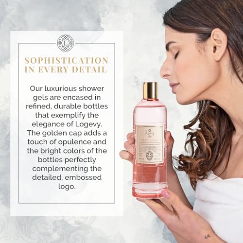 Logevy Pepe Rosa Shower Gel ? Indulgent Pink Pepper Aroma Made from the Best Skin-Friendly Ingredients, Rich in Nutritional Properties for Rejuvenating, Hydrating, and Soothing Action ? 500ml