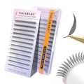 NAGARAKU Premade Spire Eyelash Extensions Air Series Feather Shape Manga Anime Individual Lashes Volume Soft Black Flat Root Spikes Fans Eyelashes DIY Clusters Lash Salon -0.07 D Curl 8-15mm Mix