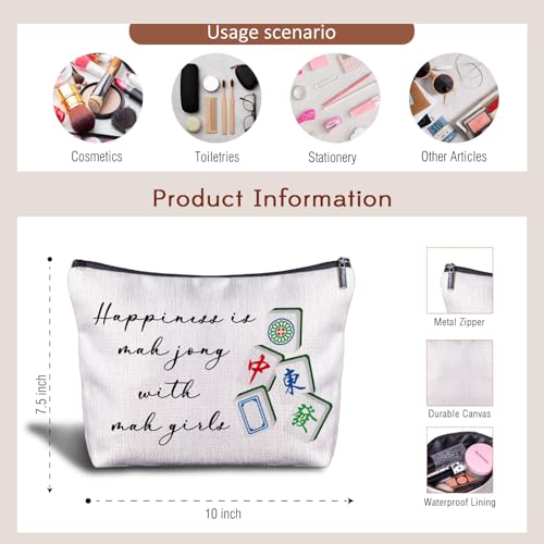 Mahjong Gifts Cosmetic Bag - Mahjong Makeup Bag Women's Zippered Bag, Friendship Gifts for Mahjong Lover- A
