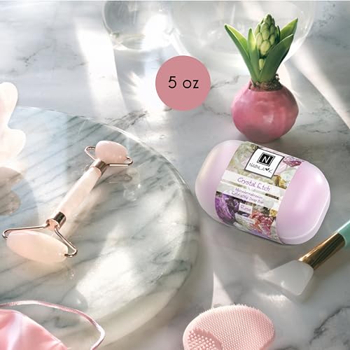 Nabila K Crystal Etch Microdermabrasion Soap Bar, Rose ? 5 oz Facial Exfoliator & Cleanser Made in USA ? Fine Crystal Polish for Smooth, Radiant Skin ? Naturally Derived Ingredients