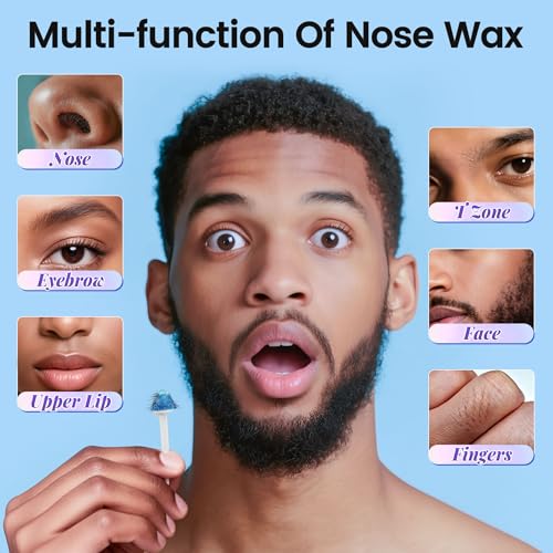 Nose Wax Kit Men, 100g Wax Beans, Ear Hair Removal, Nose Waxing, 15-20 Uses 30 Applicators Ear wax kit Hair Removal for Men and Women,Safe Quick Painless Hair Remover Kit