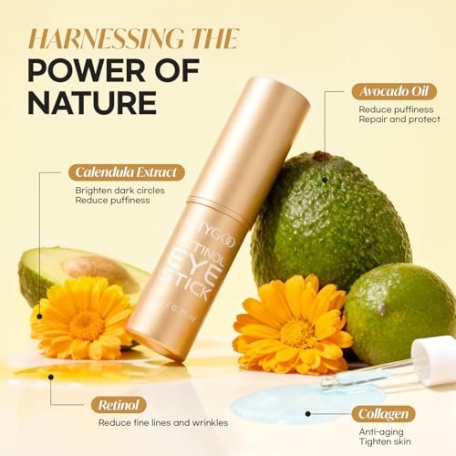 CITYGOO Retinol Eye Stick Hydrating: Dark Circle & Puffiness Balm with Retinol & Collagen - Anti Aging Wrinkle Cream For Women - Travel Friendly and Korean Skin Care (Retinol 10G)