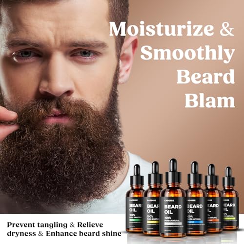 Beard Oil Set ? 6 Unique Scents, All-Natural Ingredients for a Healthy, Nourished Beard, Idea Gift for Men Birthdays, Father¡¯s Day & Christmas.