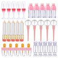 30 Pcs Cute Empty Lip Gloss Tubes, 6 Styles Lip Glaze Tubes Novelty Red Wine Glass Lip Oil Bottles Empty Lip,Refillable Lip Balm Containers for Women Girls DIY(5/8/10ML)
