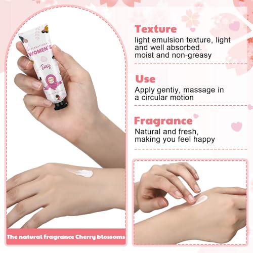 Loopeer 48 Pcs Women's History Month Hand Cream Gifts Bulk Double Sided International Women's Day Empowerment Hand Lotion Set Feminism Equality Empowerment Gifts for Female Ladies