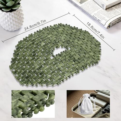 Jade Mask, Natural Facial Cooling Mask, 100% Real Jade Cover the Eyes for Hot & Cold Therapy, Relieves Redness, Swelling, Sensitivity, Wrinkles, Puffiness, and Anti-Aging