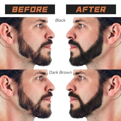 2pc Dual-Ended Beard Pencils: Spiral Brush & Wax for Precise Styling, Shaping - Natural Look for Beard, Mustache & Brows