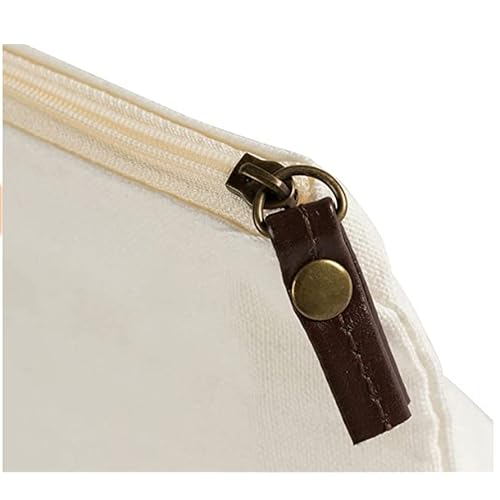 Juvale Canvas Makeup Bag - 12 Pack, 11.75 x 5.5 In, White Cotton - Travel Cosmetic & Toiletry Pouches with Zipper - Blank DIY Canvas Pouches for Crafting & Bridesmaid Gifts