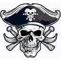 6 sheets Temporary Tattoos Skull Crossbones Pirate JoIly-Roger Temporary tattoo for Women Neck Arm Chest for Woman