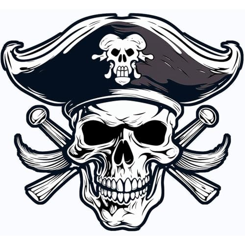 6 sheets Temporary Tattoos Skull Crossbones Pirate JoIly-Roger Temporary tattoo for Women Neck Arm Chest for Woman