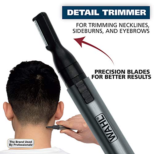 WAHL Micro Groomsman Personal Trimmer, Battery Powered | Rinseable Heads | Interchangeable Heads | For Facial Detailing | Model 05640-600