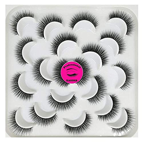 DAODER Lashes False Eyelashes Natural Short Thick Volume Simple Small Eye Lashes Pack Faux Mink Lashes Light 30 Pairs
