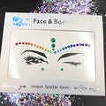 rainbow face gems festival halloween face jewels crystals bindi body jewels temporary tattoo face jewel stickers for festival pride makeup