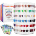 Upgraded Nail Polish Display Book 300 Colors, Professional Nail Color Sample Display Show with Transparent Nails Tips and Nails Polish Number Stickers