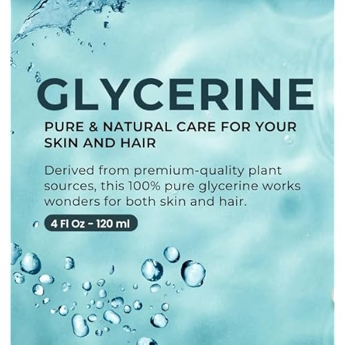 100% Pure & Natural Vegetable Glycerine | For Skin & Hair | Versatile Skin Care, Softening and Moisturizing 4 Fl Oz - 120 ml