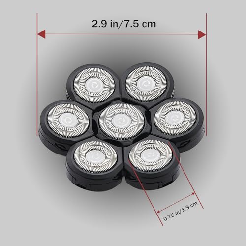 7 Head Shaver Replacement Heads£¬Head shavers for many brands bald men replacement blades£¬Shaver Blade Heads Replacement for Electric Razor for Men (3 Pack)