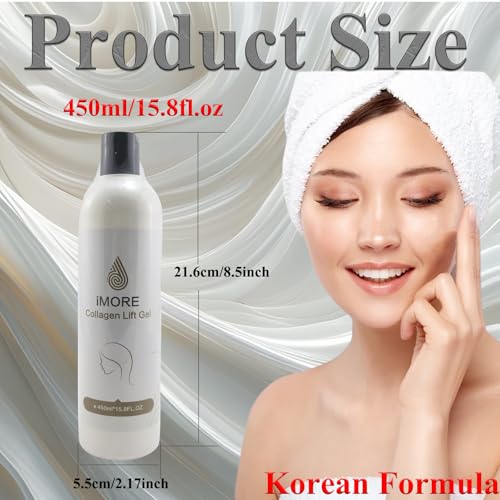 Elitzia Face Moisturizer Lifting Collagen Gel Skin Tightening Firming Soothing Anti Aging Beauty Lifting Sagging Skin Salon Use for Women Collagen Lift Gel 450ml ETMOCLG