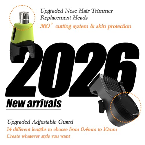 14-in-1 Adjustable Guards and Nose Trimmer Replacement Blade for One Shaver Blades QP series, Safe and Efficient Nose & Facial Detail Trimming