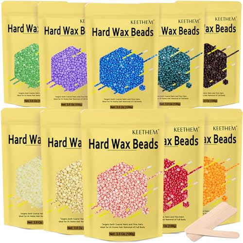 Wax Beads 2.2 lbs /1000g£¬Premium Hard Wax Beads for Coarse Hair, Refill Wax Beads for Hair Removal and Sensitive Skin Women, Work on Face, Brazilian, Bikini, Body (Multi Color)