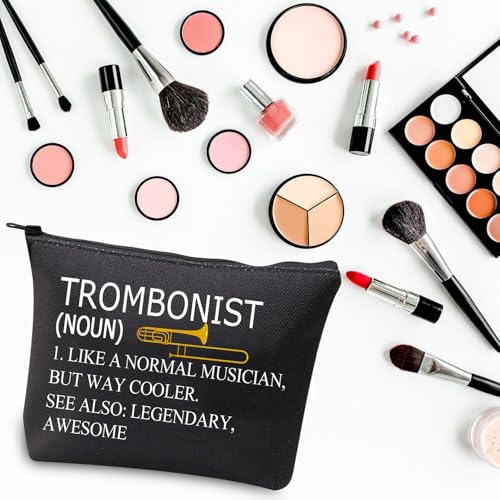 BDPWSS Trombone Player Gift Trombonist Makeup Bag Trombone Musician Gift Music Instrument Gift Orchestra Music Lover Gift (Trombonist noun BL)