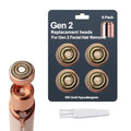 4-Pack Facial Rose Gold Gen 2 Replacement Heads for Flawless Hair Remover Generation 2, 18K Gold Double Blades