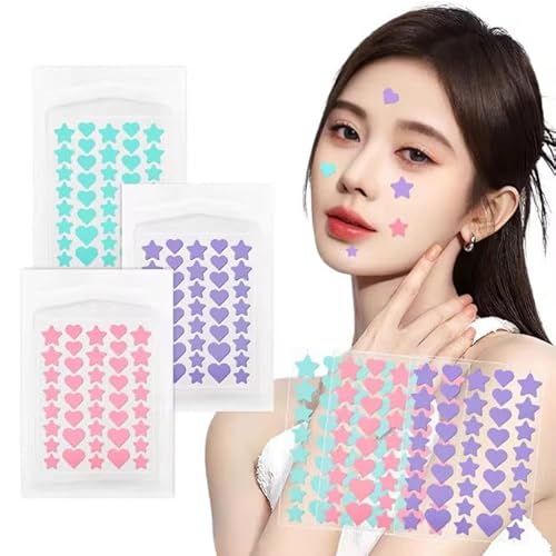 ClearPatch Acne Treatment Hydrocolloid Pimple Patches, Magic Pimple Patch, Acne Patch (120 Patches - 3 Colors: Green, Purple, Pink, 3 Sheets per Box)