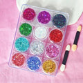 Body Glitter Face Glitter Makeup Festival Glitter, 12 Colors Face and Body Glitter Gel, Hair Glitter Gel, Body Makeup£¬Hair Glitter for Halloween Makeup Festival