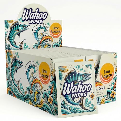 On-The-Go Wahoo Wipes ? Pack of 50 Individually Wrapped Wet Wipes, Odor-Neutralizing Moist Towelettes, Ideal for Hunting, Camping, Bathrooms & Travel, by Dirty Ducks LLC.
