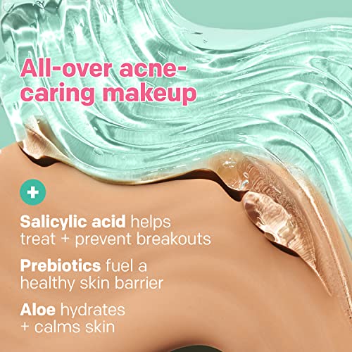 Almay Clear Complexion Acne Foundation Makeup with Salicylic Acid, Medium Coverage, Soft Matte Finish, Hypoallergenic, Cruelty- & Fragrance-Free, Dermatologist Tested, 200 Buff, 1 fl oz