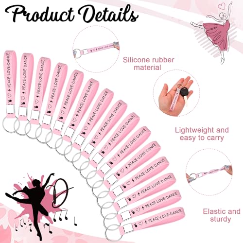 40 Pcs Ballet Dancer Makeup Bag&Keychain Ballerina Makeup Bags Elegant Ballet Cosmetic Travel Organizer Toiletry Bags Inspirational Gift for Dancers Learner lover Thank You Gift for Teacher