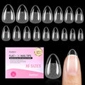 Beetles Flat-X Gel Nail Tips - Short Almond Press-On Nails 16 Sizes 320 pcs | Pre-Etched Half-Matte Full-Cover Soft Gel Tips Fake Nail for Flat & Natural Nail Beds - Easy DIY Salon