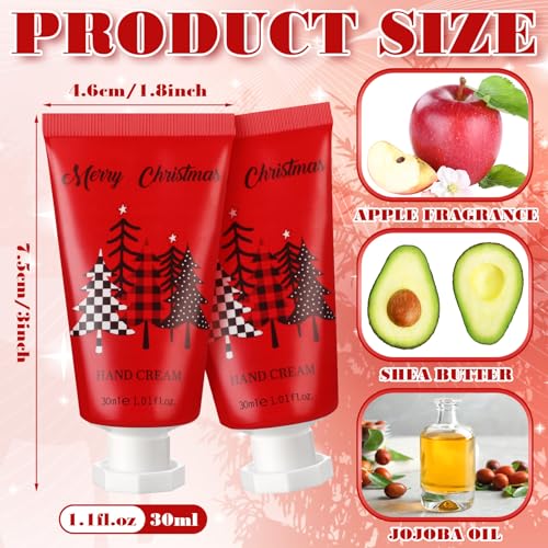 30 Pcs Holiday Hand Cream Bulk Winter Gifts for Women Christmas Party Favors Mini Hand Lotion Set 1.1 Fl oz Travel Size for Dry Skin Women Mom Coworkers(Tree)