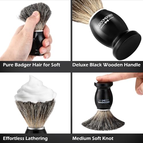 Groomsmen Gift Set of 6 Badger Hair Shaving Brushes with Ergonomic Wooden Handles for Weddings and Celebrations, Best Man, Groomsmen Gifts Wedding Favor