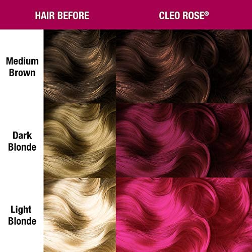 MANIC PANIC Classic Cleo Rose Semi Permanent Hair Color - Warm Magenta Pink Hair Dye for Women & Men That Lasts 4-6 Weeks - Vegan, Ammonia & Cruelty-Free - Create & Mix Custom Shades (4oz / 3pk)