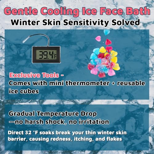 Face Bowl for Ice Bath, Cold Face Plunge Bowl Kit, Foldable Bowl for Face Ice Bath with Reusable Cubes, Portable Cold Plunge Face Bowl, Ice Bowl for Face Cold Plunge Chiller (Light Pink)