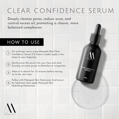 Monopoli Skin Clear Confidence Kit | Acne Serum, Exfoliating Face Pads & BHA Clearing Mask | Daily Skin Care Routine Perfect for Women and Men | Essentials for Women & Teens